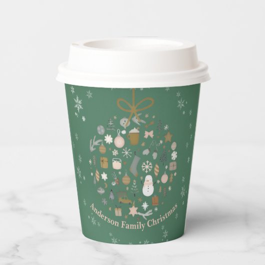 Elegant Christmas Party Festive Holiday Minimalist Papieren Bekers (Achterkant)