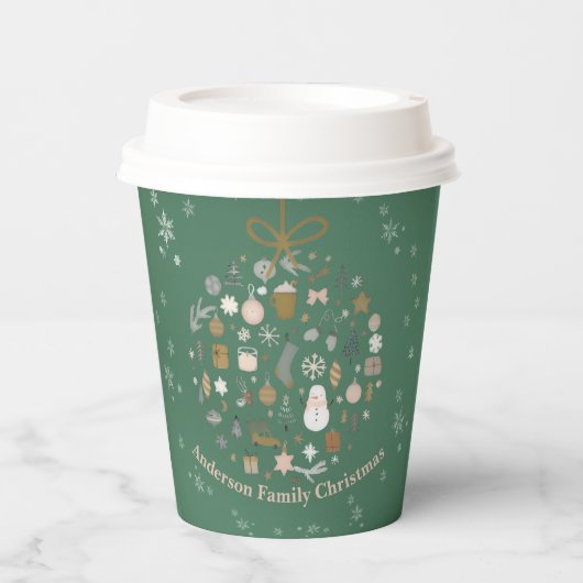 Elegant Christmas Party Festive Holiday Minimalist Papieren Bekers (Voorkant)