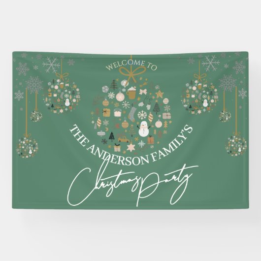 Elegant Christmas Party Festive Holiday Minimalist Spandoek (Horizontaal)