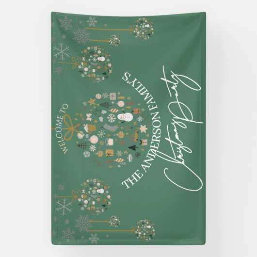 Elegant Christmas Party Festive Holiday Minimalist Spandoek (Verticaal)