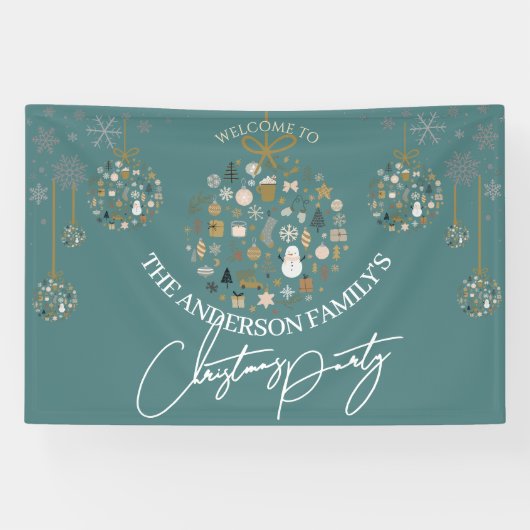 Elegant Christmas Party Festive Holiday Minimalist Spandoek (Horizontaal)