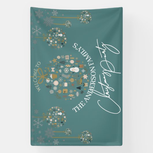 Elegant Christmas Party Festive Holiday Minimalist Spandoek (Verticaal)