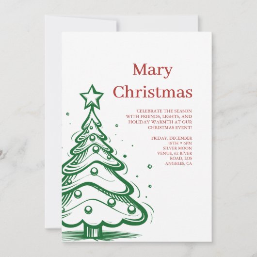 Elegant Christmas Party Invitation (Devant)