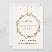 Elegant Christmas Party Invitation with Wreath (Devant)