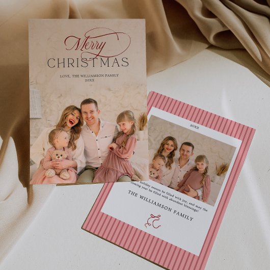 Elegant Christmas Photo Card Kaart