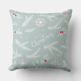 Elegant Christmas Pillow with Pine & Script Kussen