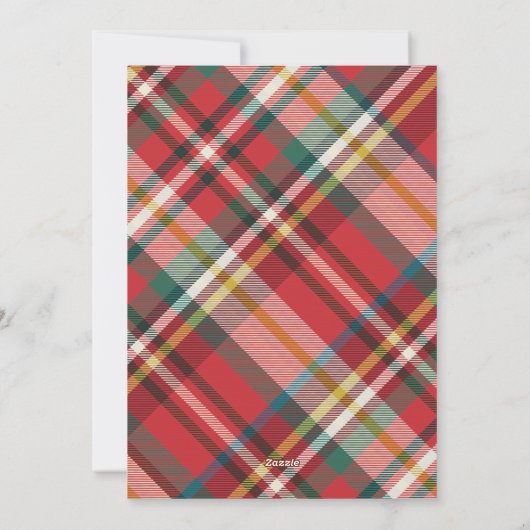 Elegant Christmas Plaid Married and Bright Photo Feestdagenkaart (Achterkant)