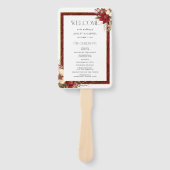 Elegant Christmas Red Damask Floral Handwaaier (Voorkant)