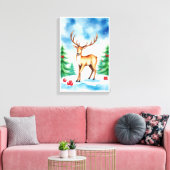 Elegant Christmas Reindeer  Canvas Afdruk (Insitu (Woonkamer))