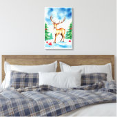 Elegant Christmas Reindeer  Canvas Afdruk (Insitu (Slaapkamer))