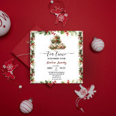 Elegant Christmas Tea Party Floral Vrijgezellenfee Kaart