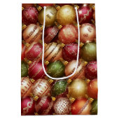 Elegant Christmas Tree Baubles Decorations Holiday Medium Cadeauzakje (Achterkant)