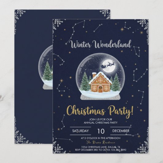 Elegant Christmas Tree Holiday Party Invitation (Devant / Derrière)