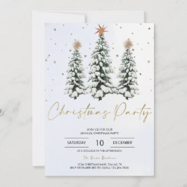 Elegant Christmas Tree Holiday Party Invitation Kaart