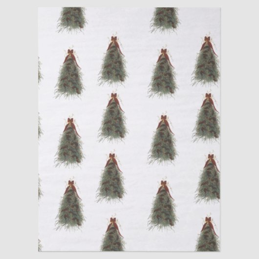 Elegant Christmas Tree Tissue Paper Tissuepapier (Voorkant)