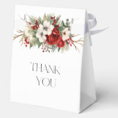 Elegant Christmas Winter Floral Bedankdoosjes (Achterkant)