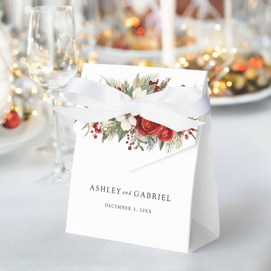 Elegant Christmas Winter Floral Bedankdoosjes