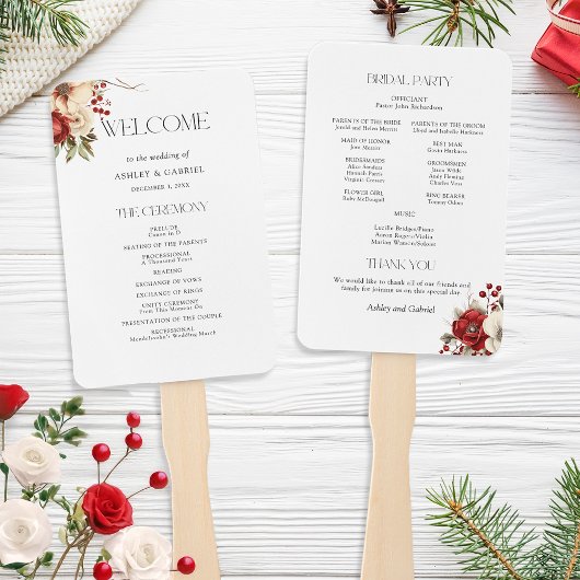 Elegant Christmas Winter Floral Handwaaier