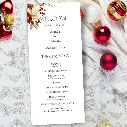 Elegant Christmas Winter Floral Programma