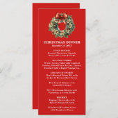 Elegant Christmas Wreath Christmas Dinner Menu (Voorkant / Achterkant)