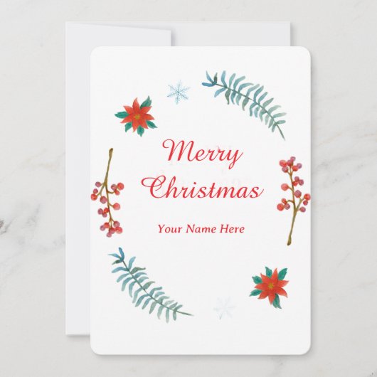 Elegant Christmas Wreath Invitation Kaart (Voorkant)