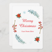 Elegant Christmas Wreath Invitation Kaart (Voorkant / Achterkant)