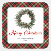 Elegant Christmas wreath sticker custom holiday  (Devant)