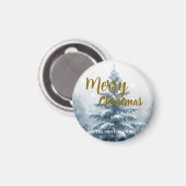 Elegant Christmas Xmas winter pine tree forest  Magneet (Voorkant / Achterkant)