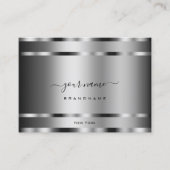 Elegant Chrome Effect Silver Colors Professional Visitekaartje (Voorkant)