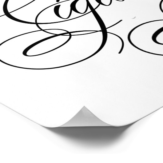 Elegant Cigar Bar Black script | Horizontale tabel Poster (Hoek)