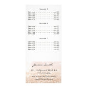 Elégant cils & épilation de sourcils carte menu (Dos)