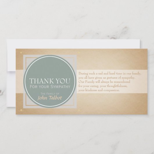 Elegant Circle Square Labels Sympathie P Bedankkaart (Voorkant)