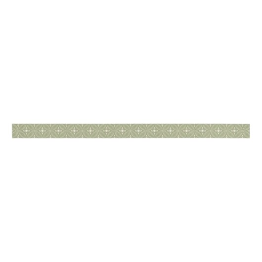 Elegant Circles over Sage Green Ribbon Grosgrain Lint (Voorkant)
