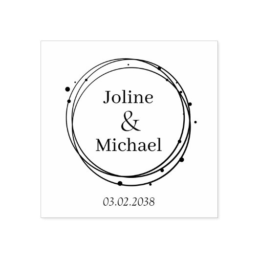 Elegant, Cirkel, Bruiloften Rubberstempel (Afrduk)