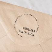 Elegant Cirkel Typografie Naam Retouradres Rubberstempel