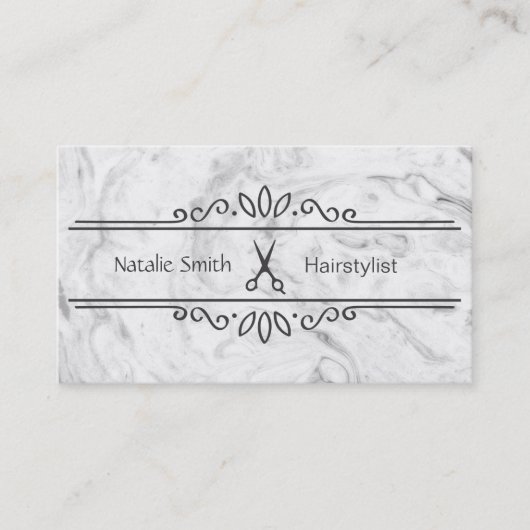 Elégant ciseaux Cartes de visite coiffeur (Devant)