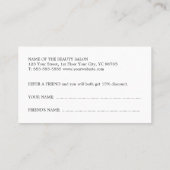 Elégant ciseaux noir blanc Coupon de salon de chev (Dos)