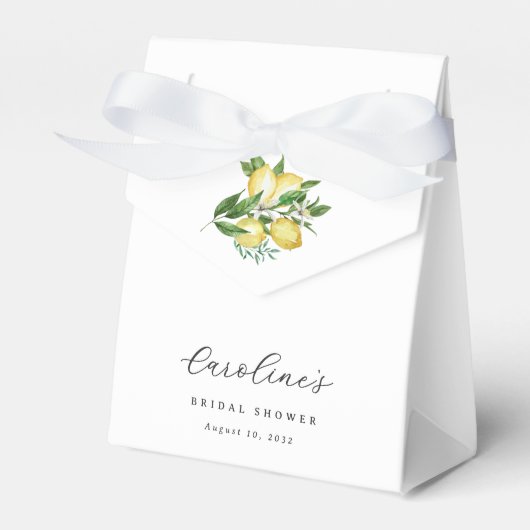 Elegant citroen Citrus Vrijgezellenfeest Bedankdoosjes (Voorkant Zijde)