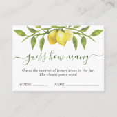 Élégant Citron Devine Combien De Carte De Jeu (Devant)