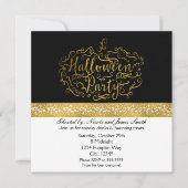 Elégant Citrouille Black White & Gold Invitations (Devant)