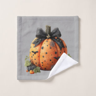 Élégant Citrouille d'Halloween avec cabot noir