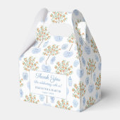 Elegant Citrus Blue White China Weddenschap Bedank Bedankdoosjes (Voorkant Zijde)