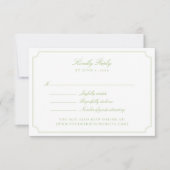 Elegant Citrus Green Double Frame Wedding RSVP Car (Voorkant)