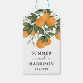 Elegant Citrus groen | Oranje boomgaard bruiloft Cadeaulabel (Voorkant)