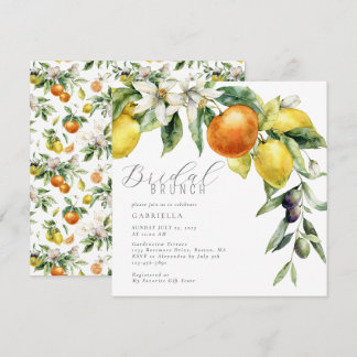 Elegant Citrus Lemon Sinaasappel Vrijgezellenfeest Kaart