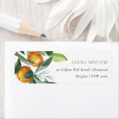 Elegant Citrus Oranje Botanical Boho Adres Etiket (Insitu)