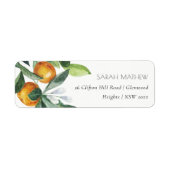 Elegant Citrus Oranje Botanical Boho Adres Etiket (Voorkant)