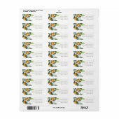 Elegant Citrus Oranje Botanical Boho Adres Etiket (Full Sheet)