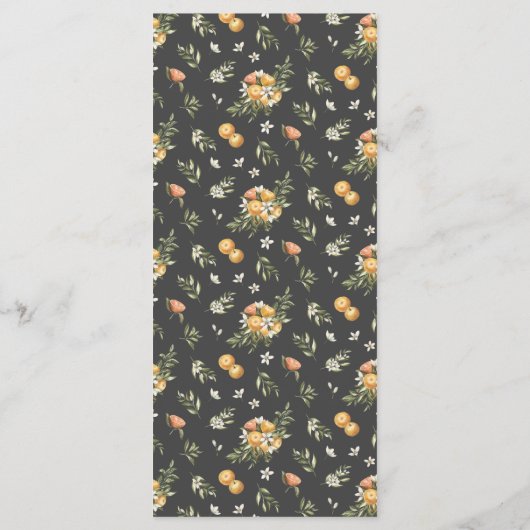 Elegant Citrus Orchard Boho Botanical Mariage Menu (Dos)