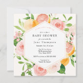 Elegant Citrus Pink Floral Vrijgezellenfeest Kaart (Voorkant)